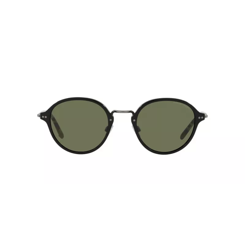 GIORGIO ARMANI Damen-Sonnenbrille AR8139-500131 Schwarzer Acetatrahmen, eckige Form, graue Gläser, 51 mm