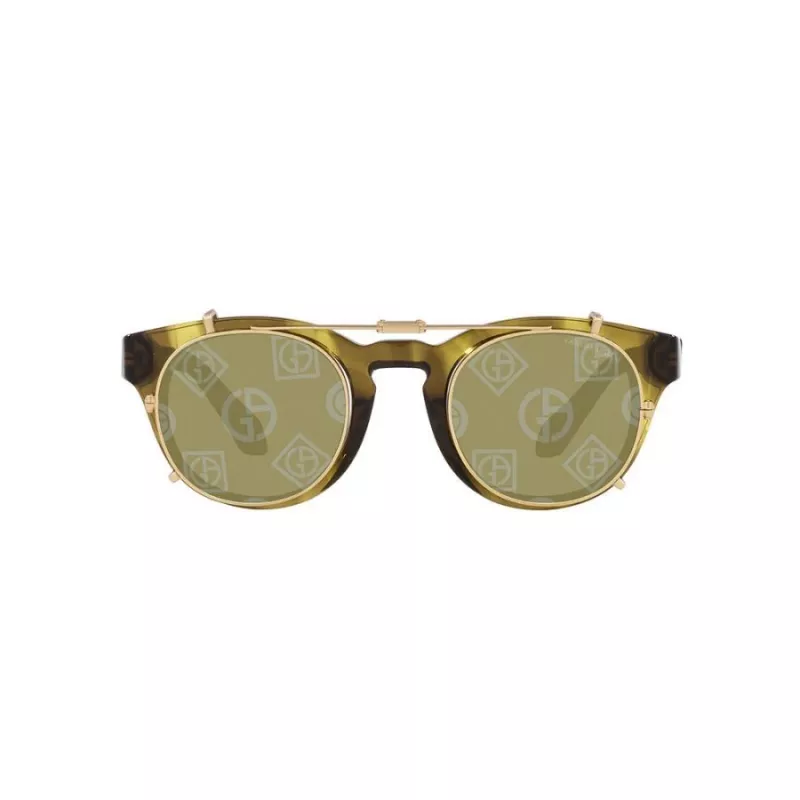 GIORGIO ARMANI Damen-Sonnenbrille AR8190U59871W - Rechteckiger Acetatrahmen, graue Gläser, 50/19/140 mm