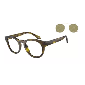 GIORGIO ARMANI Damen-Sonnenbrille AR8190U59871W - Rechteckiger Acetatrahmen, graue Gläser, 50/19/140 mm