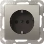 Gira 4188600 SCHUKO System 55 Edelstahl Steckdosen-Einsatz