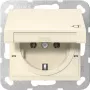 Gira 445401 SCHUKO Steckdose mit Klappdeckel, System 55, Cremeweiß Glänzend