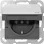 Gira 4454600 SCHUKO-Steckdose mit Klappdeckel, System 55, Edelstahl