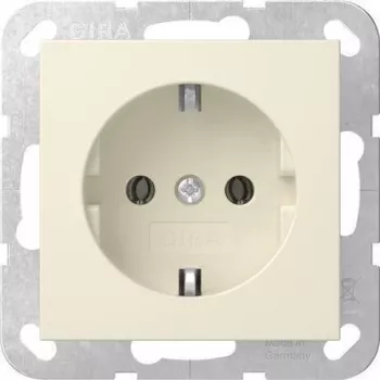 Gira 446601 SCHUKO Steckdose Unterputz ohne Krallen System 55 Cremeweiß Glänzend