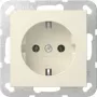 Gira 446601 SCHUKO Steckdose Unterputz ohne Krallen System 55 Cremeweiß Glänzend