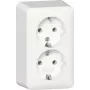 GIRA 478013 2-fach SCHUKO-Steckdose mit Montageplatte, Aufputz, Reinweiß