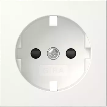 Gira 492103 Abdeckung für SCHUKO-Steckdose mit Klappdeckel, System 55, Reinweiß