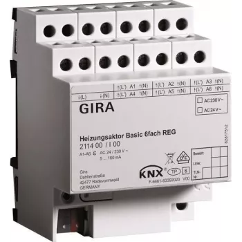 GIRA Heizungsaktor 6-fach basic KNX REG 211400