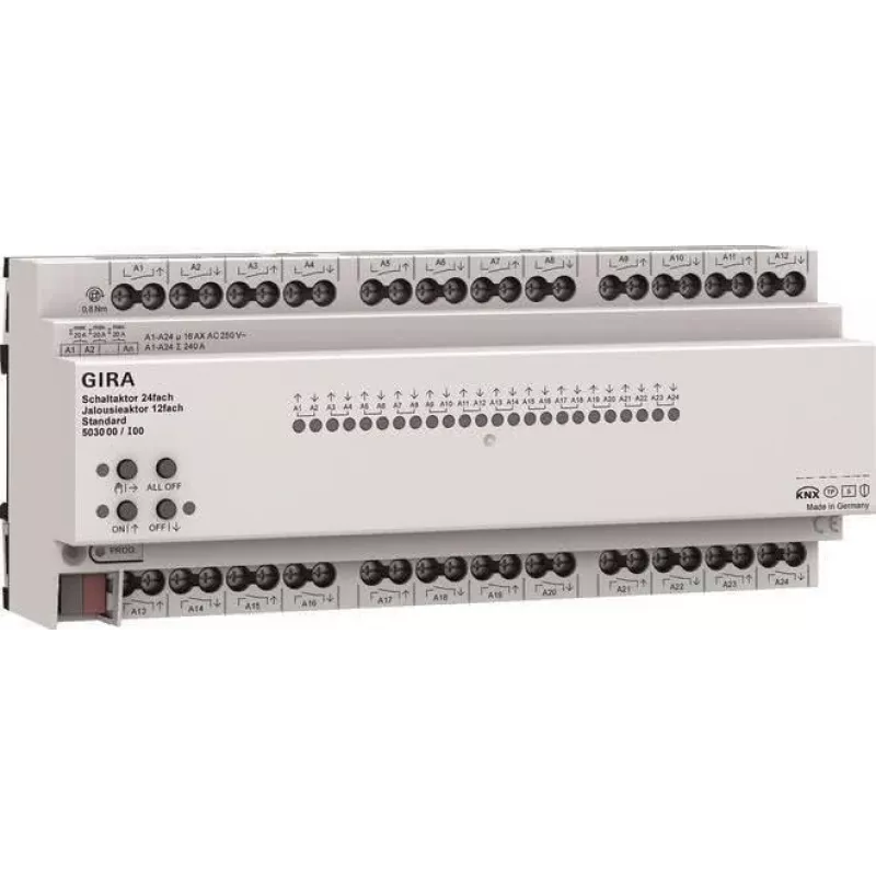 Gira KNX ONE 503000 Schalt- und Jalousieaktor 24x/12x 16 A Standard