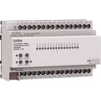 Gira KNX Schalt- und Jalousie-/Rollladenaktor 16/8-fach 16 A REG Plus mit KNX Secure 502800