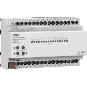 Gira KNX Schalt- und Jalousie-/Rollladenaktor 16/8-fach 16 A REG Plus mit KNX Secure 502800