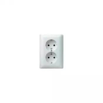 Gira Standard 55 Abdeckrahmen für Schuko-Doppelsteckdose, Reinweiß Seidenmatt (0780 04)