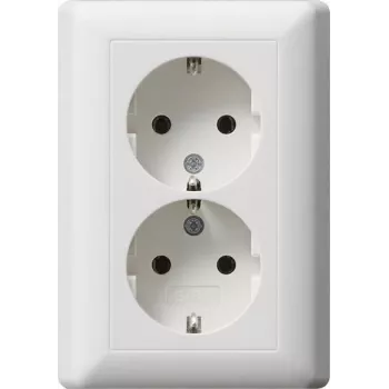 Gira Standard 55 Doppel-SCHUKO-Steckdose Reinweiß Matt (078804)