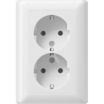 Gira Standard 55 Doppel-SCHUKO-Steckdose, Reinweiß, Push-in-Klemmen, ohne Krallen 078803