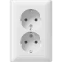 Gira Standard 55 Doppel-SCHUKO-Steckdose, Reinweiß, Push-in-Klemmen, ohne Krallen 078803