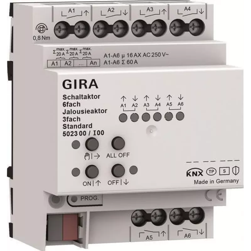 Gira Schalt- und Jalousieaktor 6f/3f 16 A 502300
