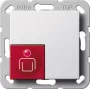 Gira System 55 Ruf-Tastenabdeckung, Reinweiß, Glockensymbol, 290003
