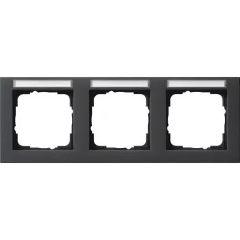 Gira System 55 Abdeckrahmen 3-fach horizontal schwarz glänzend (109309)