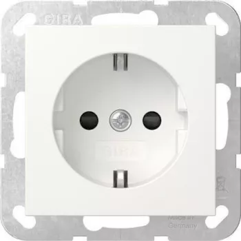 Gira System 55 SCHUKO Steckdose, Unterputz, Reinweiß Matt, 16 A, 250 V, mit erhöhtem Berührungsschutz 475527