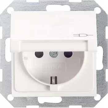 Gira System 55 Schuko Steckdosen-Einsatz, Reinweiß Glänzend, 16 A, 250 V, Schraubklemmen, Unterputzmontage 045403