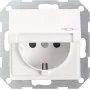 Gira System 55 Schuko Steckdosen-Einsatz, Reinweiß Glänzend, 16 A, 250 V, Schraubklemmen, Unterputzmontage 045403