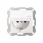 Gira System 55 Schuko Steckdose mit Klappdeckel, Reinweiß Seidenmatt 045427