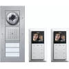 GIRA Kabelgebundenes Video-Türsprechanlagen-Komplett-Set für 2-Familien-Haus, Aluminium