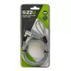 GIZZU 1,8 m Nano Kombinationsschloss-Sicherheitskabel - 4-stellig verstellbar, geflochtener Stahl, für Kensington-Nano-Slot-Geräte (Schwarz/Silber)