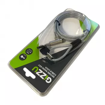 GIZZU 1,8 m Nano Key Lock Sicherheitskabel mit Schlüssel - Schwarz
