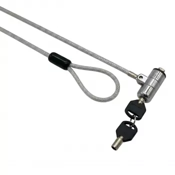 GIZZU 1,8 m T-Bar Laptop-Kabelschloss mit Master-Key-Kompatibilität - Schlüssel-Kabelsicherung für Kensington-Slot, geflochtener Stahl, Schwarz