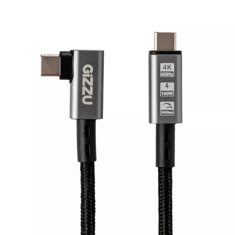 Gizzu 100W 10Gbps Type-C Winkelkabel 1m