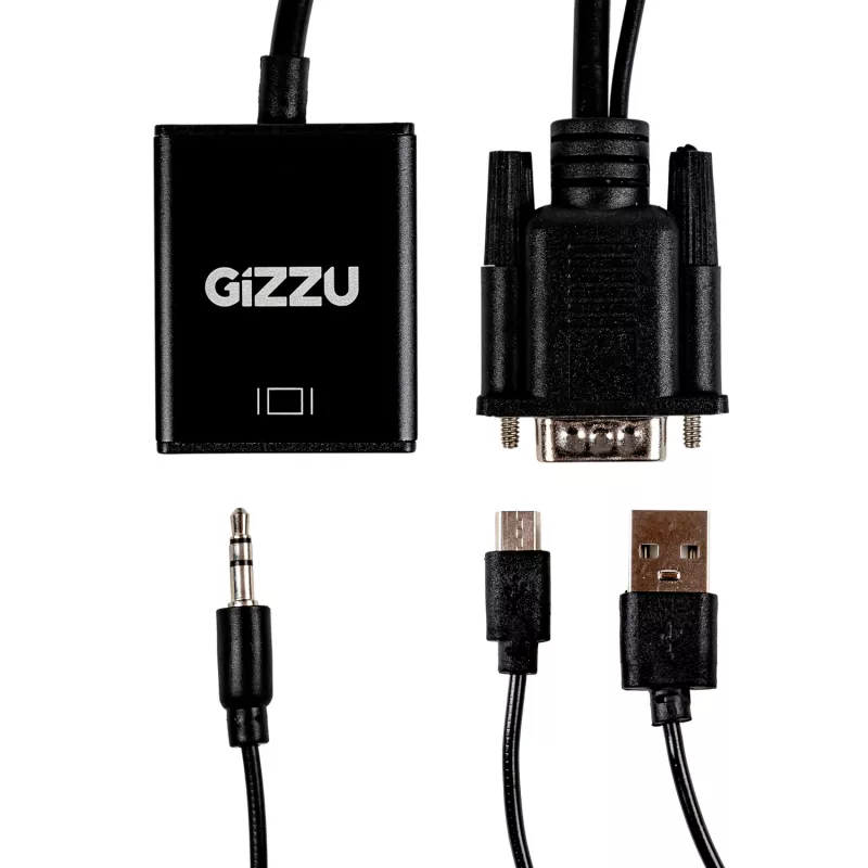 Gizzu 1080P VGA-zu-HDMI-Adapter mit Audio
