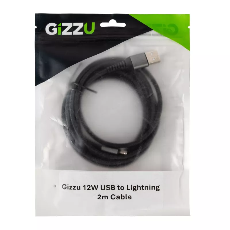 GIZZU 12W USB-auf-Lightning 2m Kabel – MFi-zertifiziertes Schnellladen & Synchronisieren