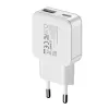 Gizzu 2-Port 20W GaN-Wandladegerät USB-C PD 3.0 + USB-A QC 3.0 Schnellladeadapter - Weiß