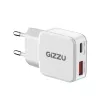 Gizzu 2-Port 20W GaN-Wandladegerät USB-C PD 3.0 + USB-A QC 3.0 Schnellladeadapter - Weiß
