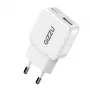Gizzu 2-Port 20W GaN-Wandladegerät USB-C PD 3.0 + USB-A QC 3.0 Schnellladeadapter - Weiß
