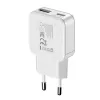 Gizzu 2-Port 30W GaN Wandladegerät USB-C PD + USB-A QC Weiß