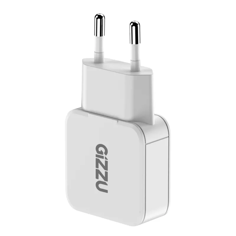 Gizzu 2-Port 30W GaN Wandladegerät USB-C PD + USB-A QC Weiß