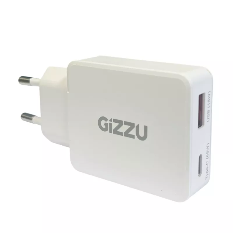 Gizzu 2-Port 65W GaN Wandladegerät