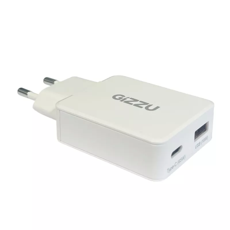 Gizzu 2-Port 65W GaN Wandladegerät
