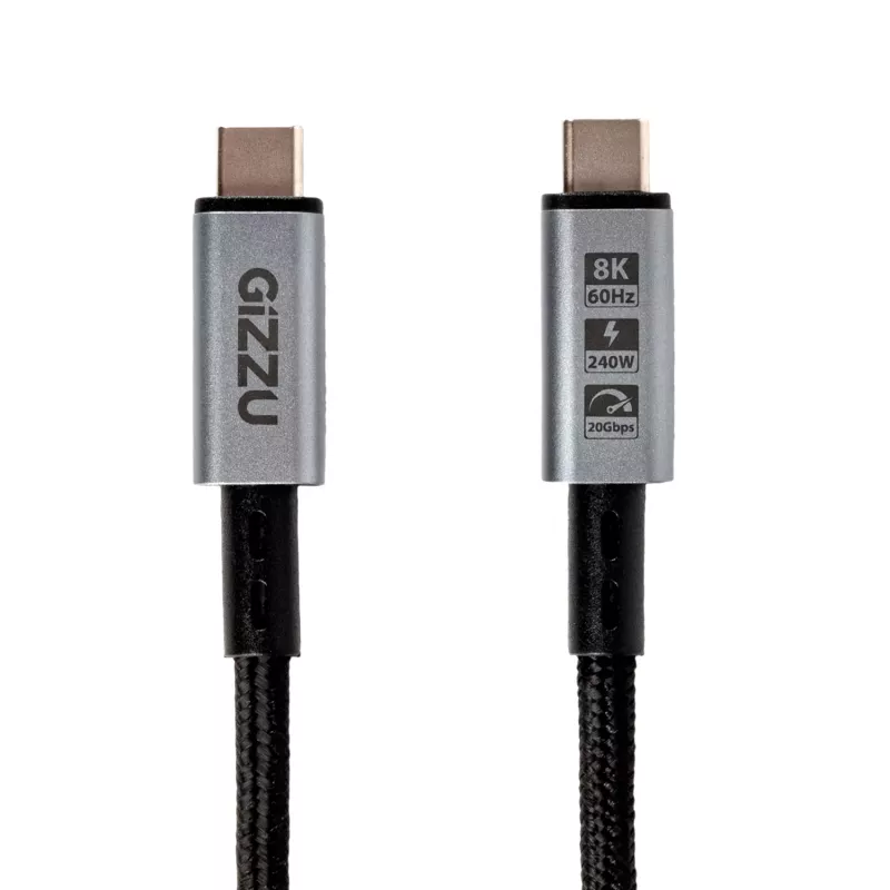 GIZZU 240W 20Gbps USB-C auf USB-C Kabel 2m Schwarz