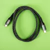 GIZZU 240W 480Mbps USB-C auf USB-C geflochtenes Kabel 1m Schwarz