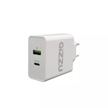GIZZU 36W USB-C PD & QC3.0 Dual-Port-Wandladegerät - Weiß