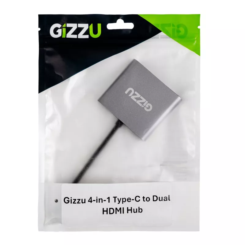 Gizzu 4-in-1 Type-C auf Dual-HDMI-Hub