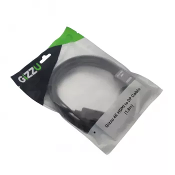 Gizzu 4K HDMI auf DisplayPort aktives Konverterkabel 1,8 m Schwarz