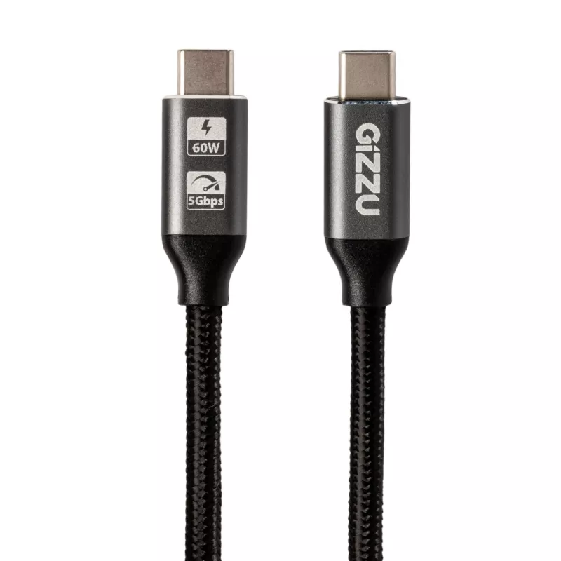 GIZZU 60W 5Gbps USB-C auf USB-C Kabel 2m Schwarz