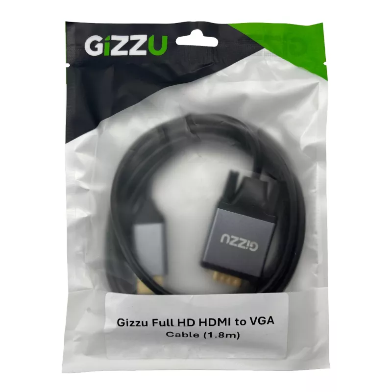 Gizzu Full HD HDMI-zu-VGA-Kabel (1,8 m) - Schwarz