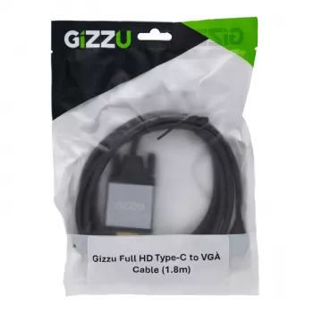 Gizzu Full HD USB-C auf VGA Adapterkabel 1,8 m Schwarz