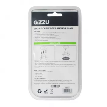 GIZZU Laptop-Sicherheitsplatte - Universeller Sicherheitsanker für Kensington-Schlösser, Klebend, Zinklegierung, Silber