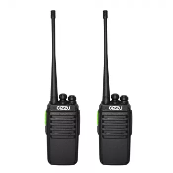 Gizzu Patrol Walkie Talkie Set PMR446 8-Kanal Zwei-Wege-Funkgerät mit VOX, Scan, Taschenlampe – Schwarz/Orange (2er-Pack)