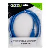 Gizzu USB 3.0 Verlängerungskabel 2m – 5Gbps, Stecker auf Buchse, Schwarz